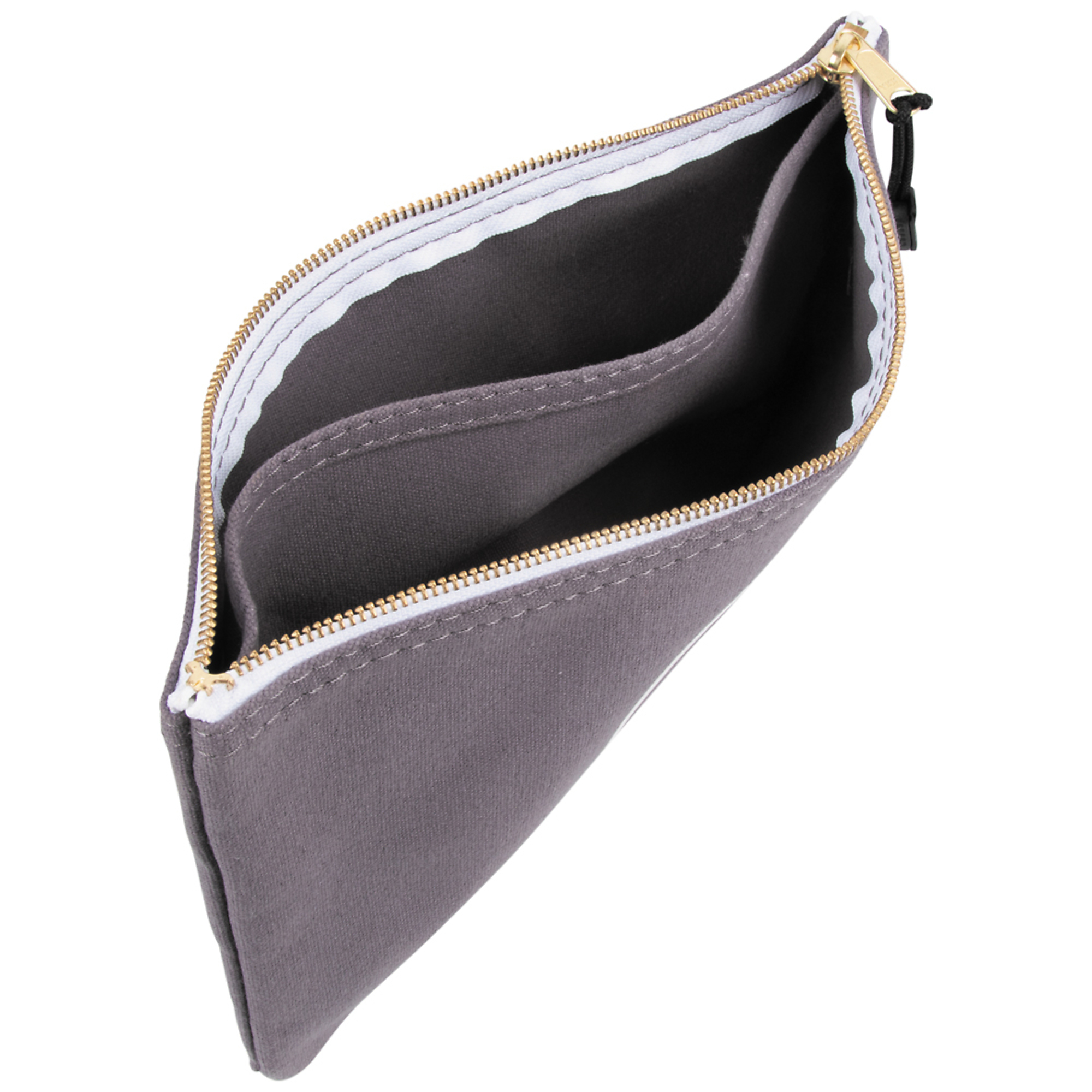 Klein Tools, Zipper Bag with Divider, Canvas Tool Pouch, 7in., Color Gray, Material Canvas, Model# 55578